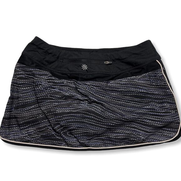 Athleta Ramp It Up Tennis Golf Skort SIZE 6 Black Gray Skirt with Liner Shorts - Picture 2 of 9